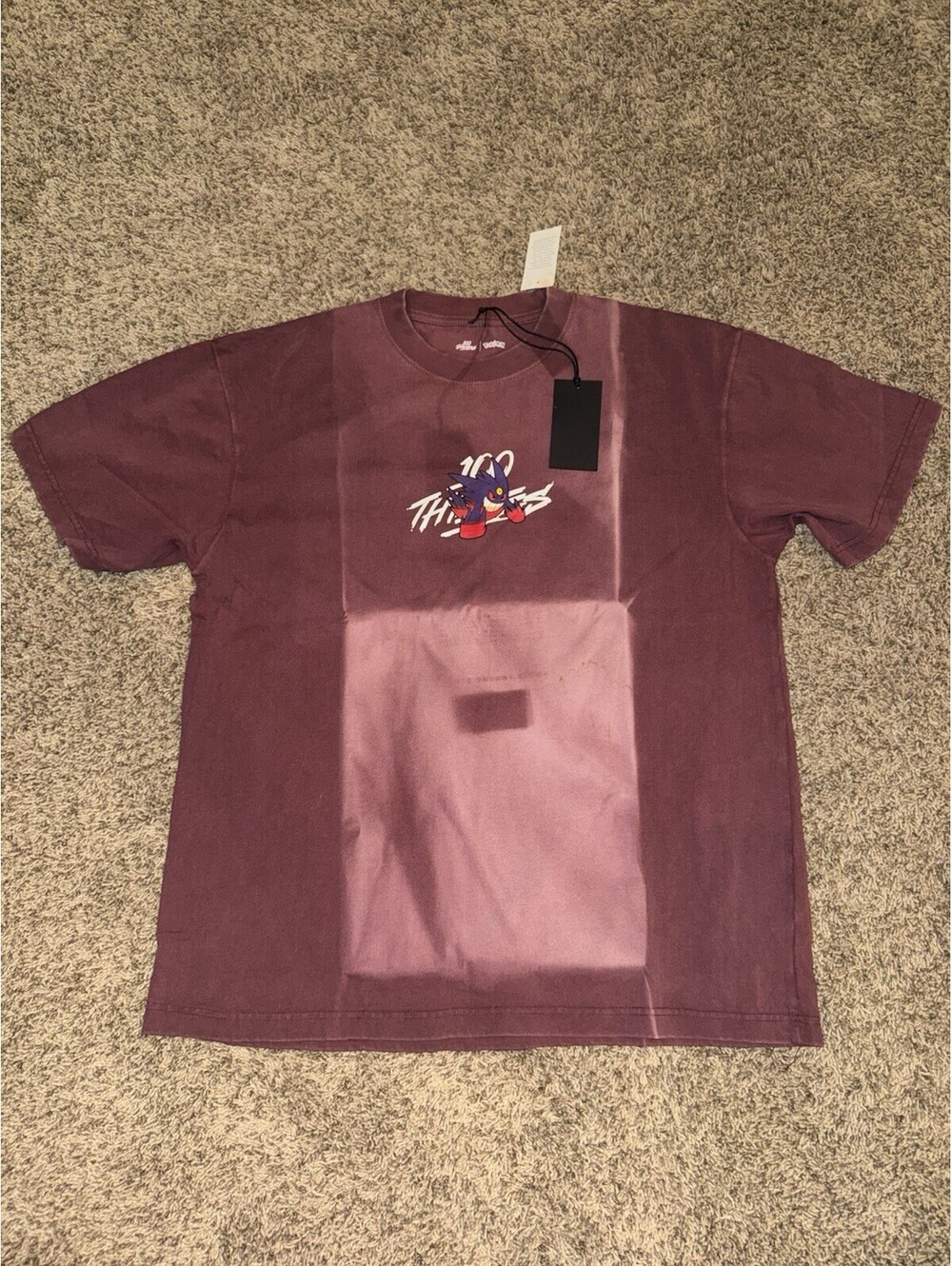 NEW 100 Thieves x Pokemon Mega Gengar T-Shirt Mahogany Purple Large NWT